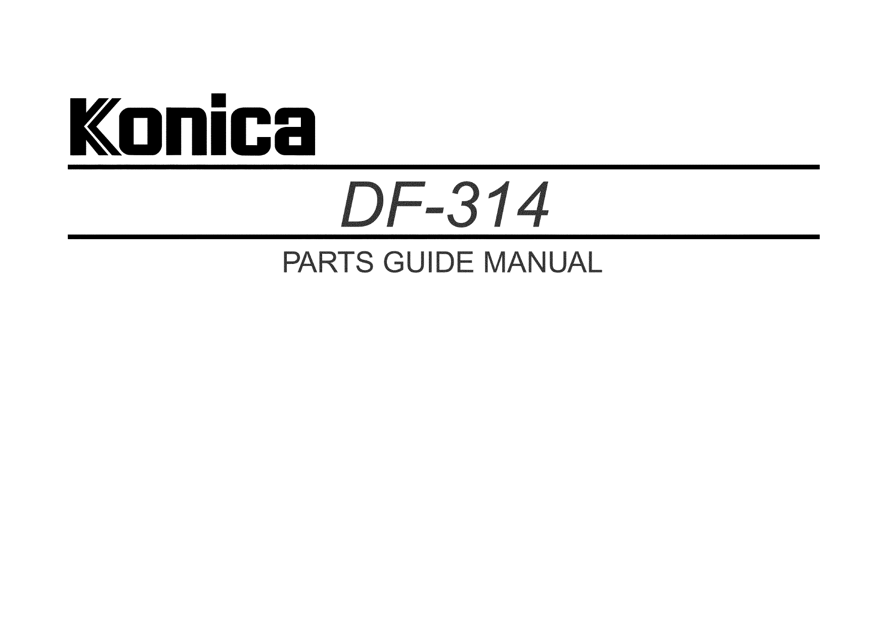 Konica-Minolta Options DF-314 Parts Manual-1